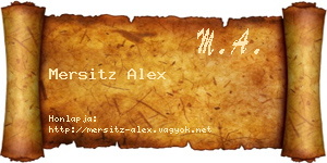Mersitz Alex névjegykártya