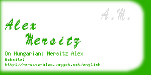 alex mersitz business card